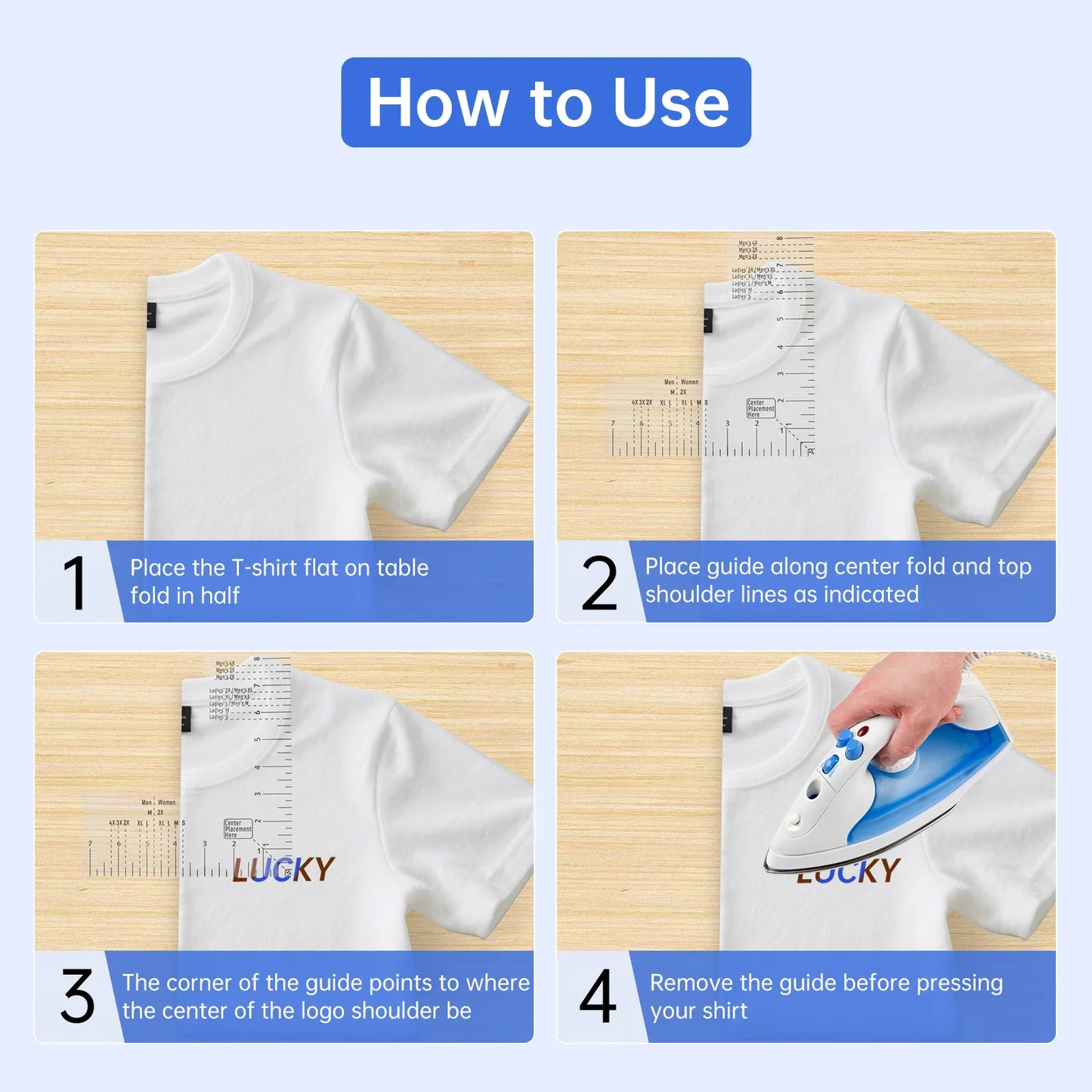 AlignPro – Acrylic T-Shirt Ruler & Logo Placement Guide