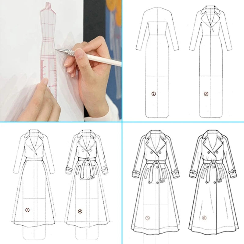 StyleDraft – 4 Piece Fashion Illustration Ruler Set