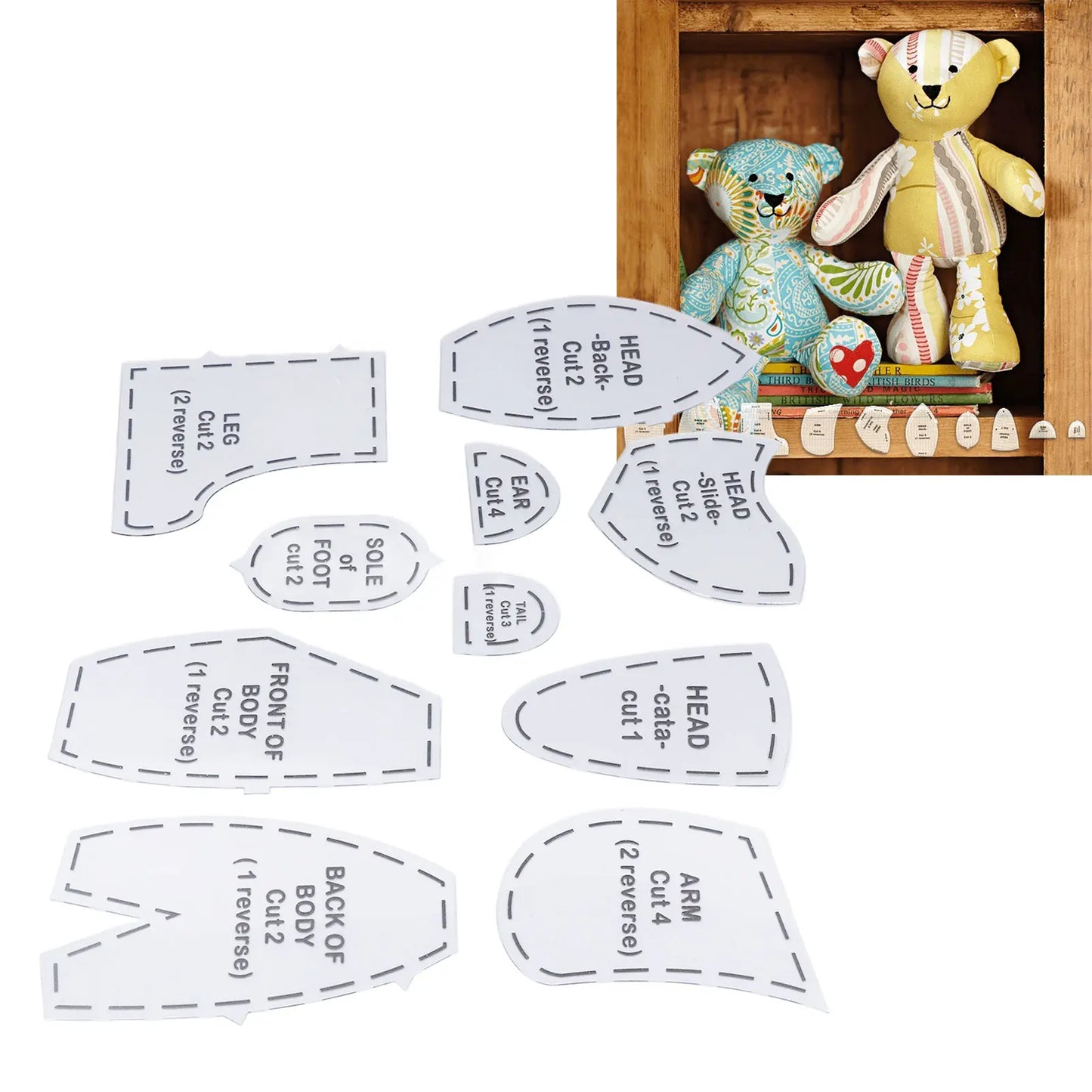 QuiltCub – Acrylic Bear Template Ruler Set