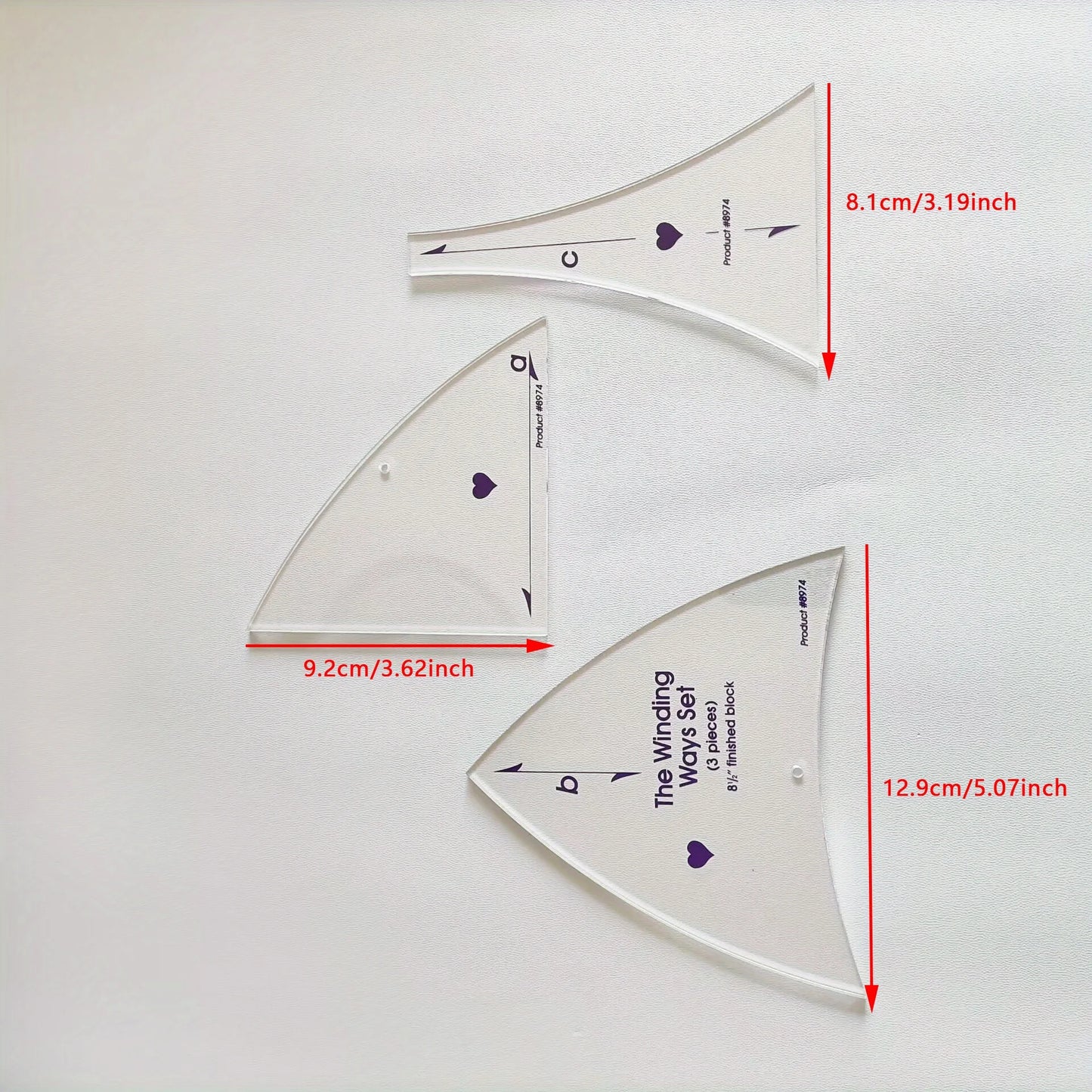MeasureMate – 3-Piece Quilting Template Set