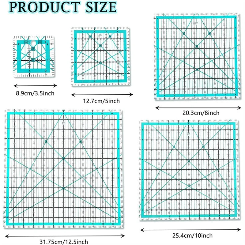 GridMaster – 5-Piece Quilting Ruler Set