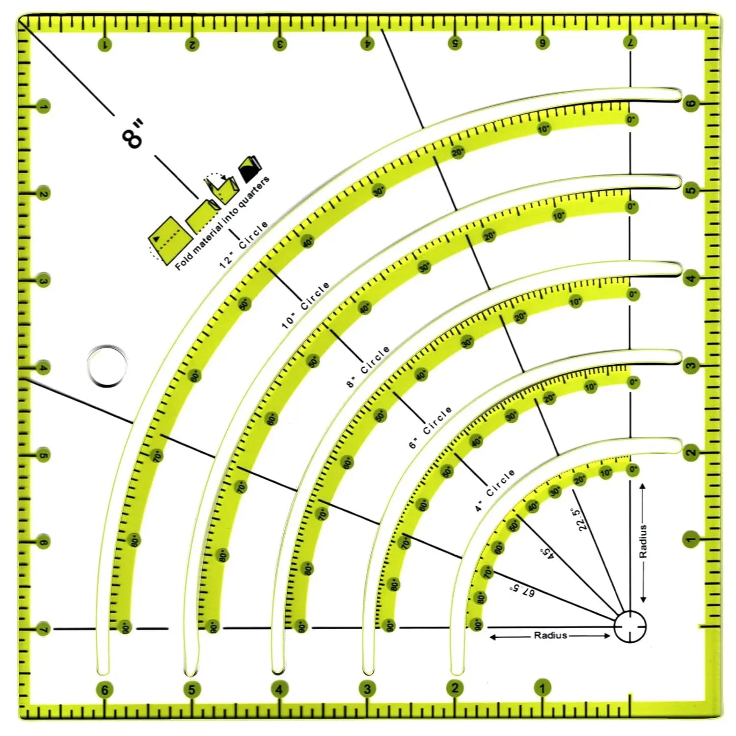 QuiltEase – 8 Inch Acrylic Quilting Ruler