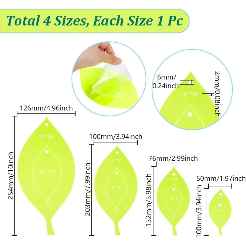 LeafStitch – Acrylic Quilting Template Set
