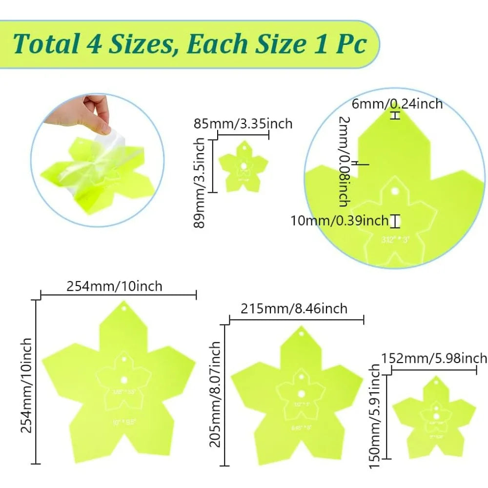FloraQuilt – Acrylic Flower Quilting Template Set