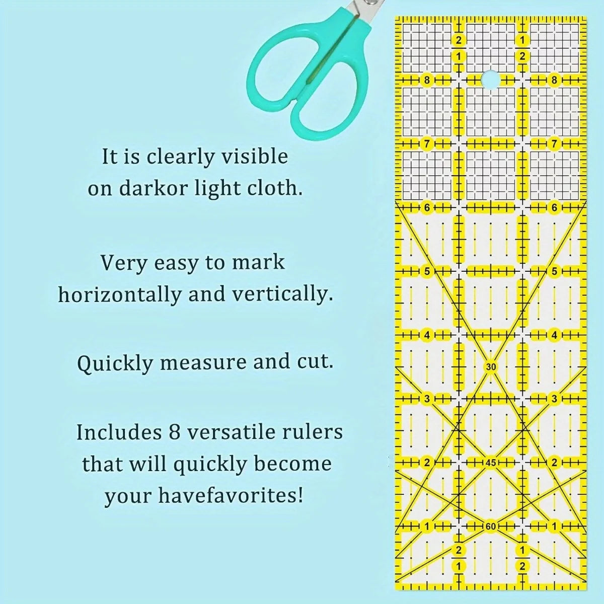 QuiltSphere – 7 Piece Acrylic Quilting Ruler Kit