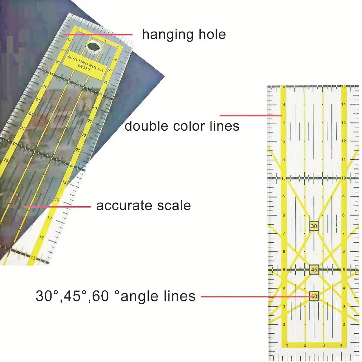 QuiltSphere – 7 Piece Acrylic Quilting Ruler Kit