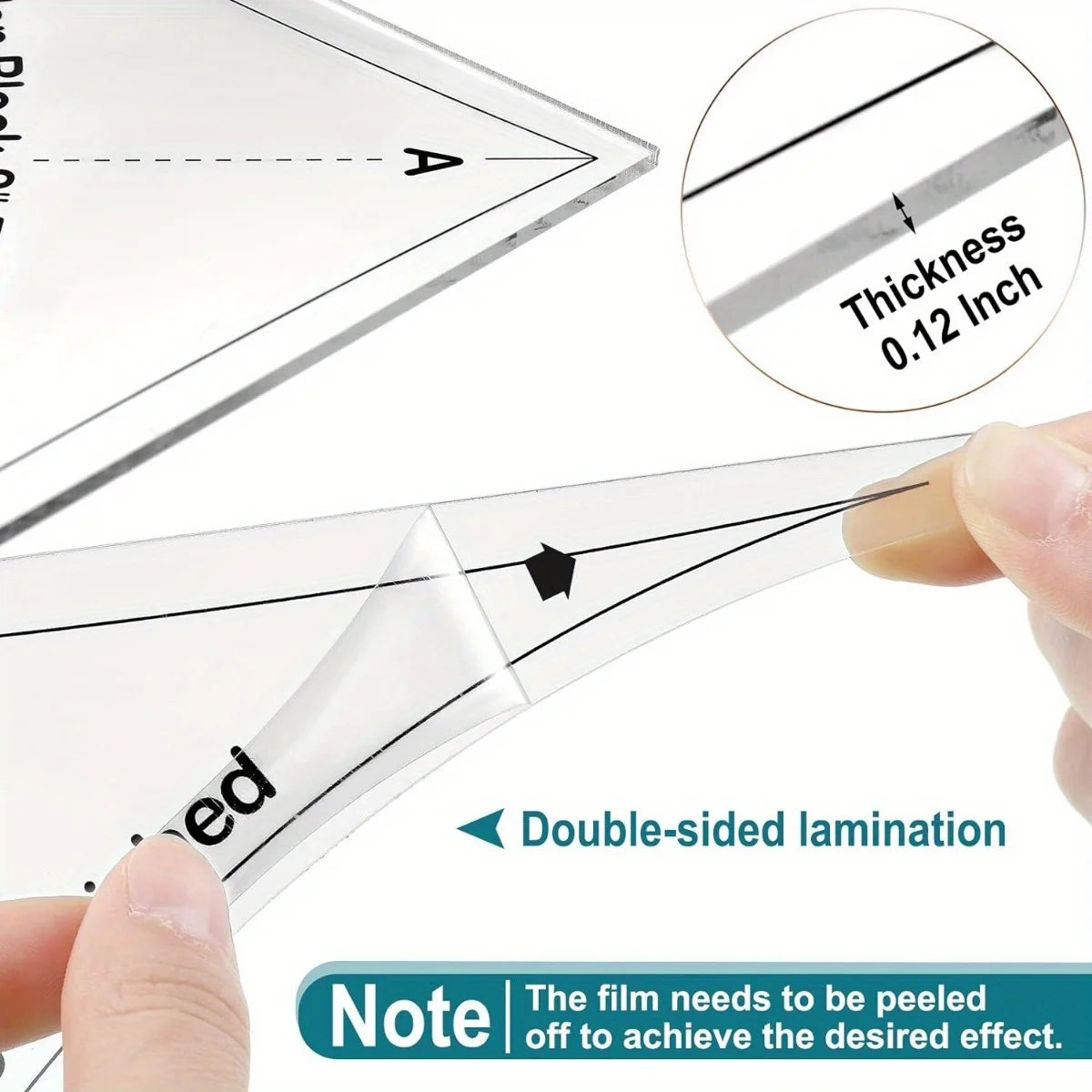Quiltie – 3pcs Acrylic Quilting Ruler and Template Set