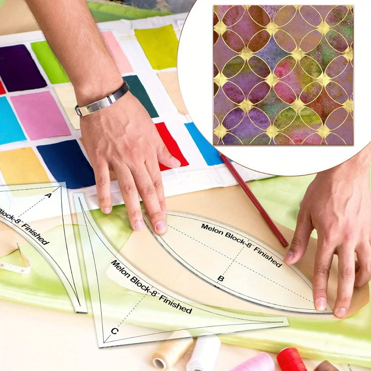 Quiltie – 3pcs Acrylic Quilting Ruler and Template Set