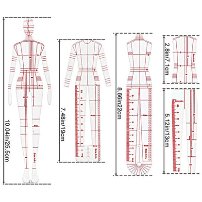StyleDraft – 4 Piece Fashion Illustration Ruler Set
