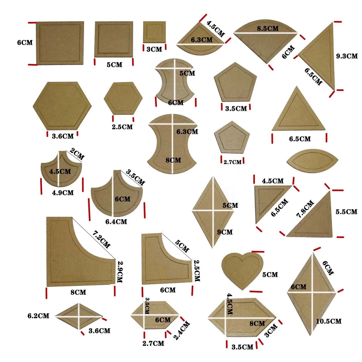 ShapeDeck – 54pcs Quilting Template Set