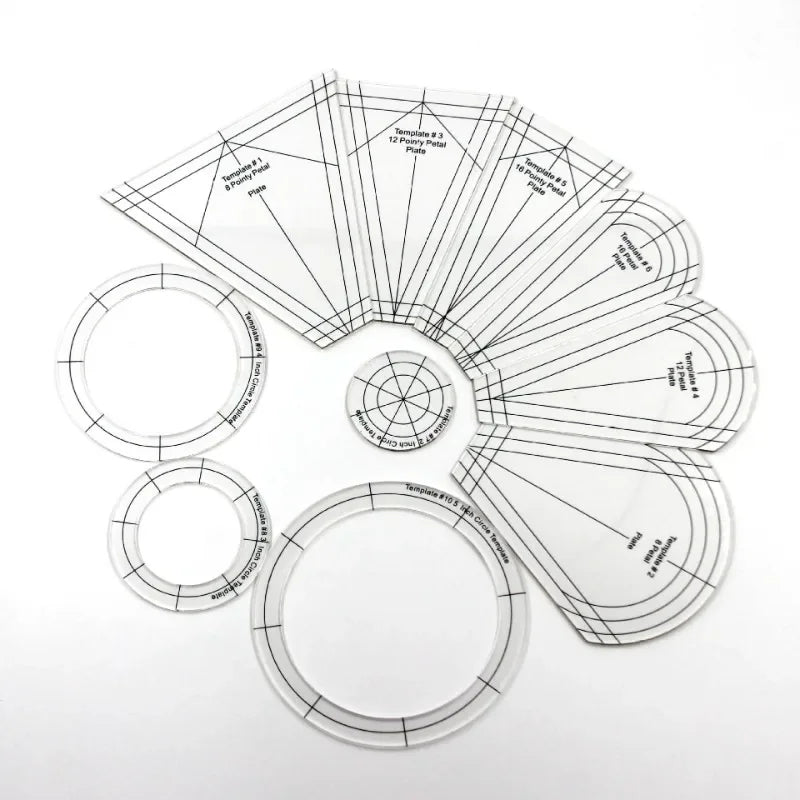 Quiltoria – 10PCS Acrylic Quilting Template Set