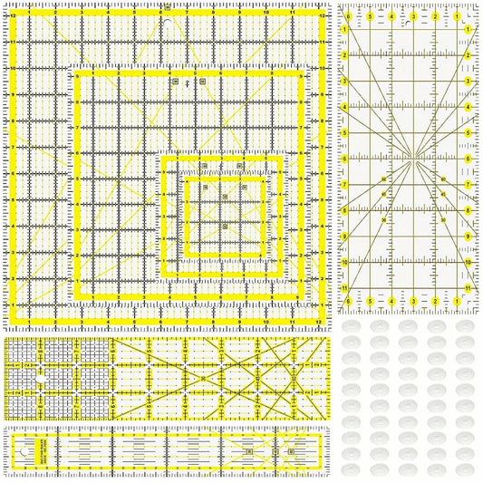 QuiltSphere – 7 Piece Acrylic Quilting Ruler Kit