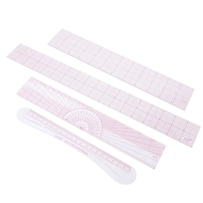 TailorEase – 4-Piece Sewing Ruler Kit