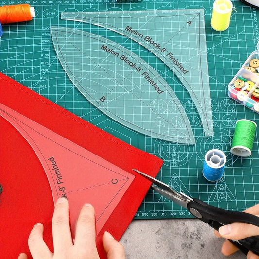 Quiltie – 3pcs Acrylic Quilting Ruler and Template Set