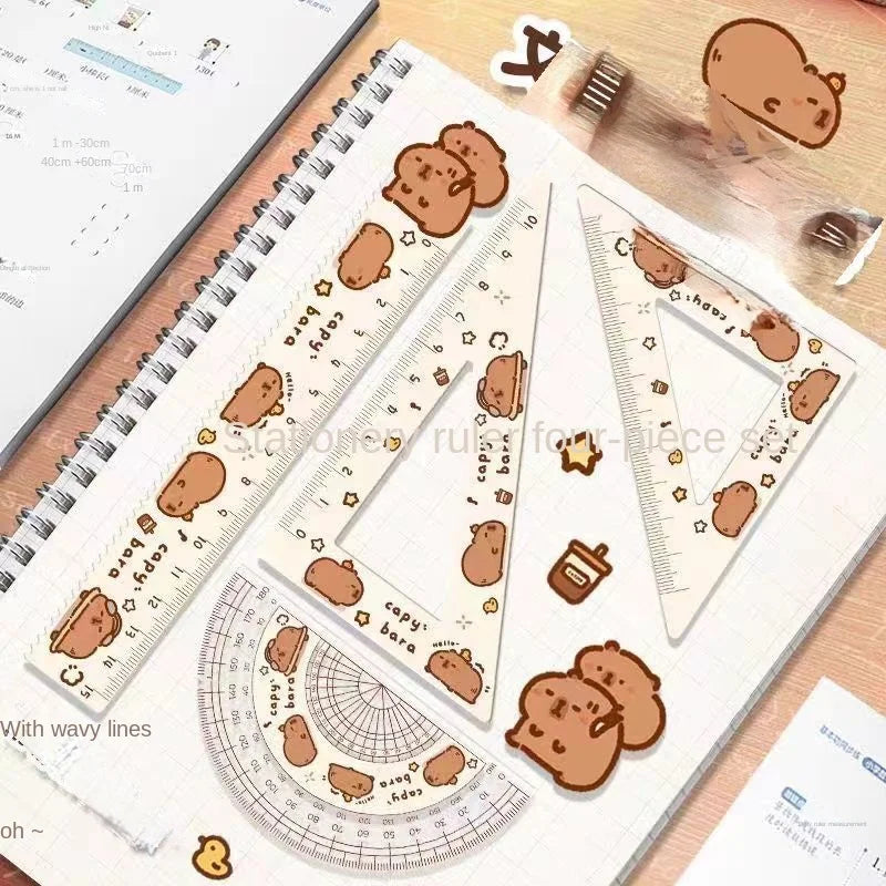 CapyDoodle – 4PCS Acrylic Cartoon Ruler Set