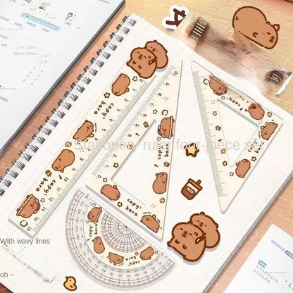 CapyDoodle – 4PCS Acrylic Cartoon Ruler Set