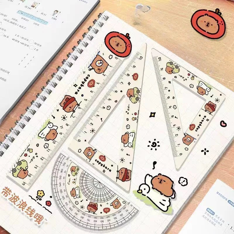 CapyDoodle – 4PCS Acrylic Cartoon Ruler Set