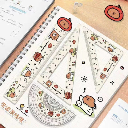 CapyDoodle – 4PCS Acrylic Cartoon Ruler Set