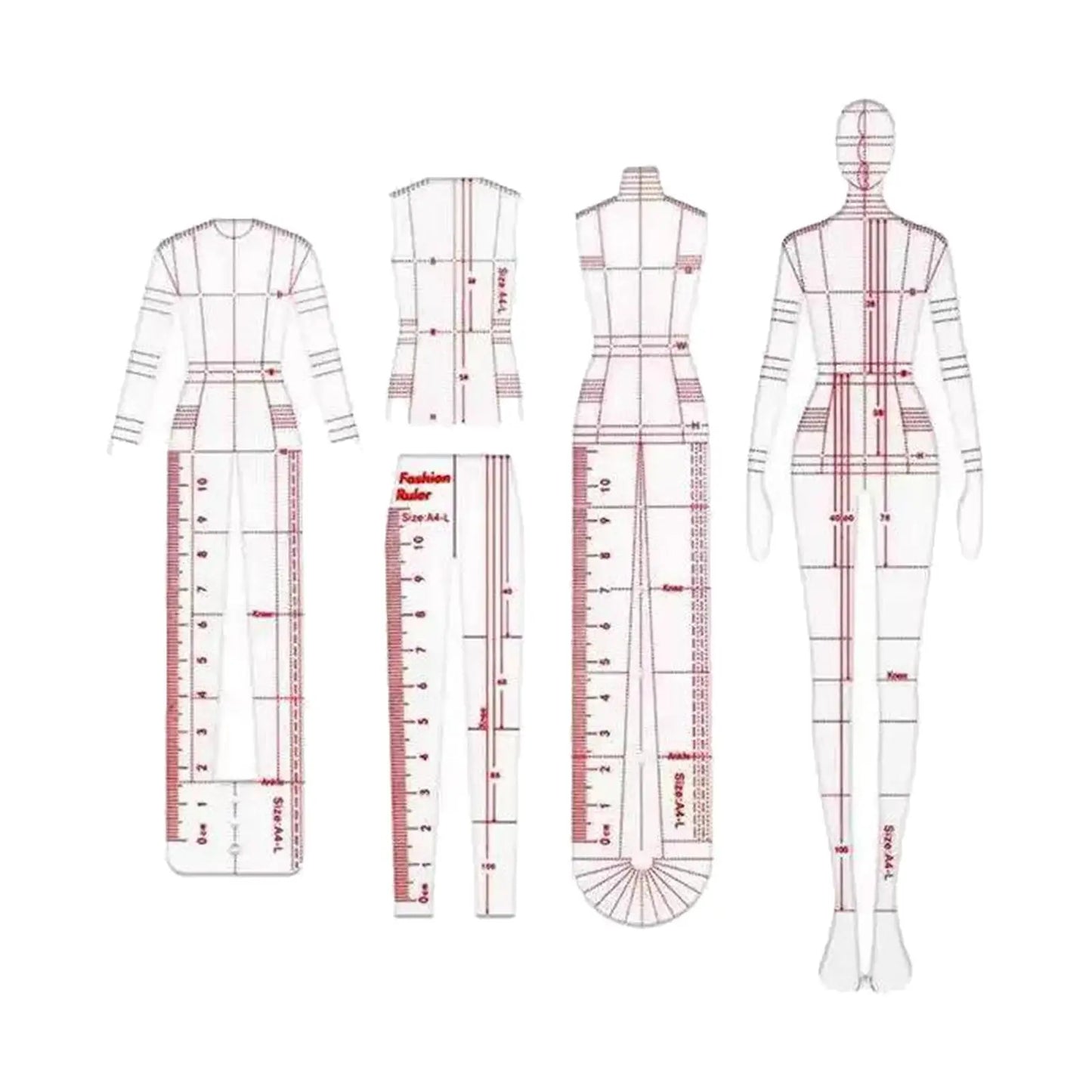 ModaDraft – 4PCS Fashion Design Ruler Set